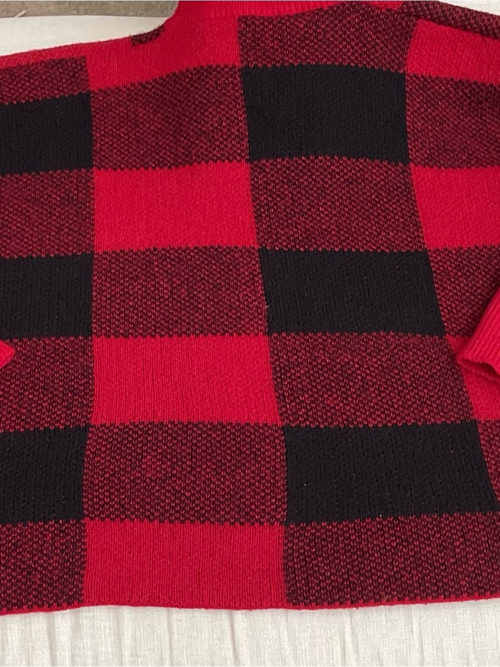 SHEIN Red and Black Turtleneck Poncho Sweater - Picture 5 of 6